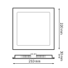 Downlight LED Cuadrado Serie Eco 20W  3000K