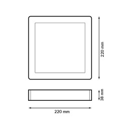 Panel de Superficie Serie Eco Cuadrado 20W  6500K