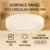 Panel de Superficie Serie Eco Circular 9W  4000K