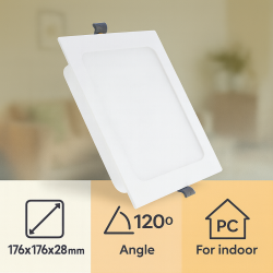 Downlight LED Cuadrado Serie Eco 15W  6500K