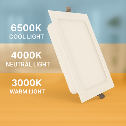 Downlight LED Cuadrado Serie Eco 15W  6500K