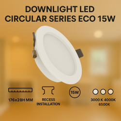 Downlight LED Circular Serie Eco 15W  4000K