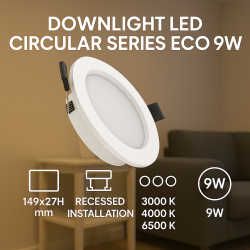 Downlight LED Circular Serie Eco 9W  4000K