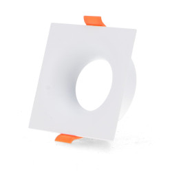 Aro Fijo Cuadrado Blanco Serie Infinity Para Gu10/mr16