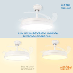 Ventilador de techo LED White Olga Ø107 cm  CCT