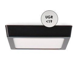 Panel de Superficie Negro Cuadrado 12W CCT