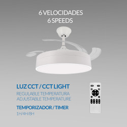 Ventilador de techo LED Messe ø107 Cm  CCT