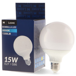 Bombilla LED E27 G95 15W  3000K