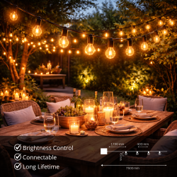 Guirnalda Led Solar de 15 bombillas 7,5M Exterior IP54  2700K