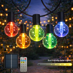 Guirnalda Led Solar de 15 bombillas 7,5M Exterior IP54 RGBW  RGB+W