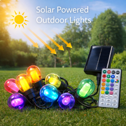 Guirnalda Led Solar de 10 bombillas 8M Exterior IP54 RGBW  RGB+W