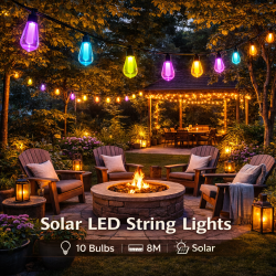 Guirnalda Led Solar de 10 bombillas 8M Exterior IP54 RGBW  RGB+W
