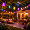 Guirnalda Led Solar de 10 bombillas 8M Exterior IP54 RGBW  RGB+W