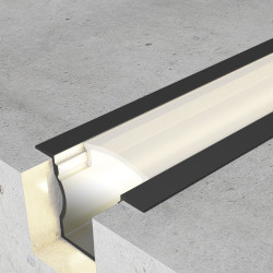 Perfil de aluminio U High con alas Lacado Negro - 2 metros  Negro