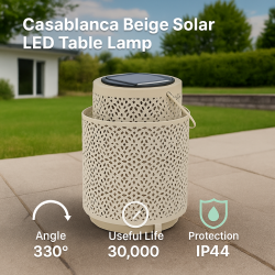 Lampara Led Solar de sobremesa Beige Casablanca  2500K