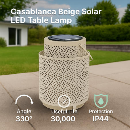 Lampara Led Solar de sobremesa Beige Casablanca  2500K