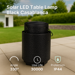Lampara Led Solar de sobremesa Black Casablanca  2500K