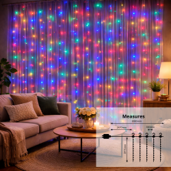 Cortina de Guirnalda Exterior LED con Usb 3*3m Double RGB  RGB