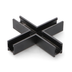 Unión en X Horizontal para Carril Magnético Serie 16mm  Negro
