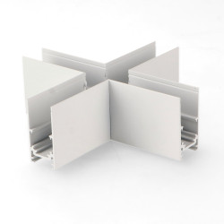 Unión en X Horizontal para Carril Magnético Serie 20mm - DSC  Blanco