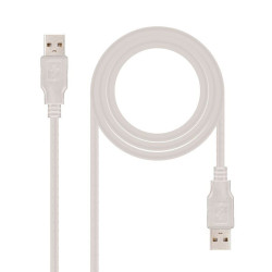 Cable usb 2.0 nanocable 10.01.0302/ usb macho - usb macho/ 1m/ beige