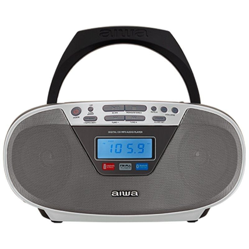 Radio cd aiwa boombox bbtu-400sl/ 6w/ negra y plateada