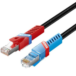 Cable de red rj45 sftp vention ikjbd cat.8/ gaming/ 50cm/ negro