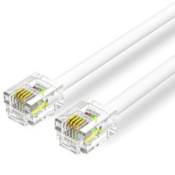 Cable de teléfono rj11 6p4c vention iqbwq / 20m/ blanco