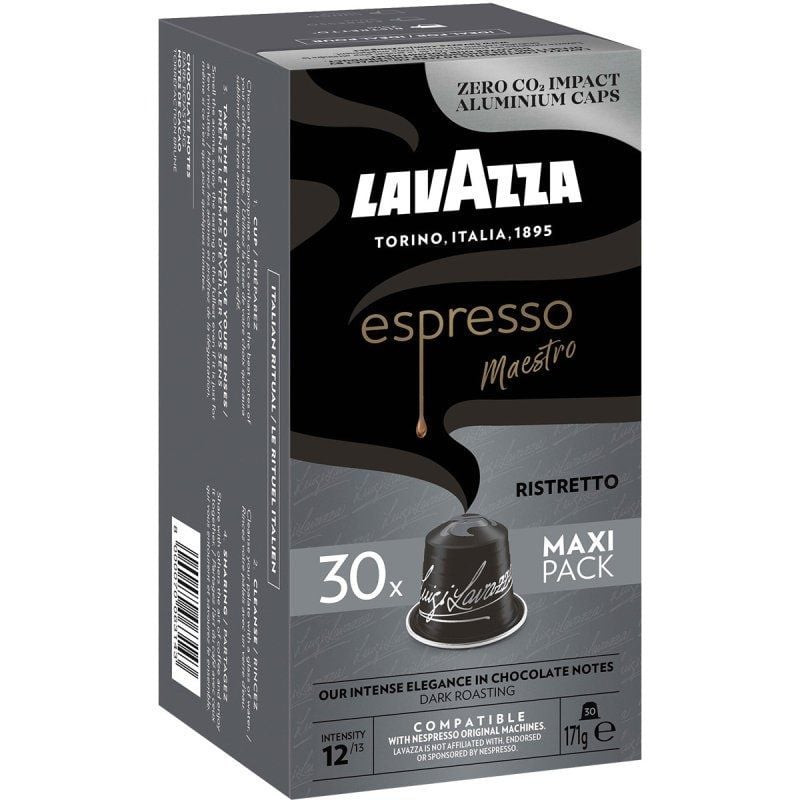 Cápsula lavazza espresso maestro ristretto para cafeteras nespresso/ caja de 30 Cápsula lavazza espresso maestro ristretto para cafeteras nespresso/ caja de 30