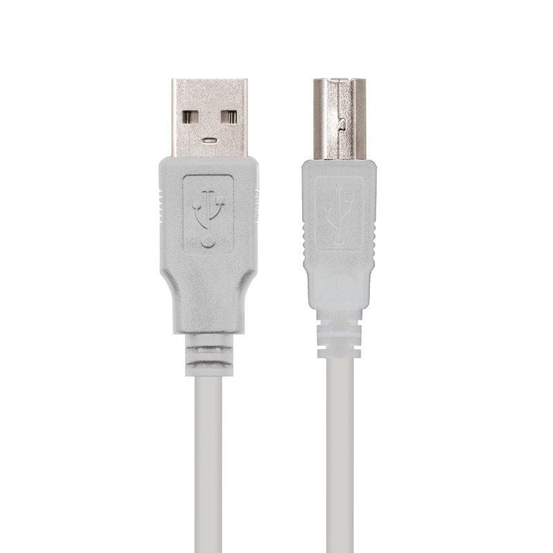 Cable usb 2.0 impresora nanocable 10.01.0104/ usb tipo-b macho - usb macho/ 3m/ beige