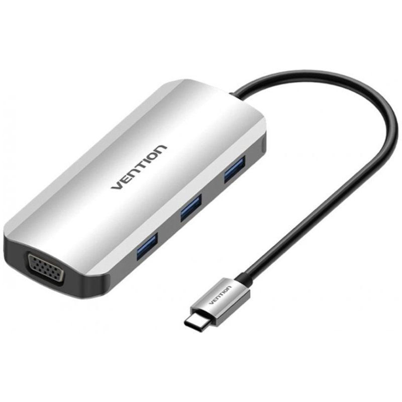 Docking usb tipo-c vention toihb/ 1xhdmi/ 1xvga/ 3xusb/ 1xusb tipo-c pd/ gris Docking usb tipo-c vention toihb/ 1xhdmi/ 1xvga/ 3xusb/ 1xusb tipo-c pd/ gris