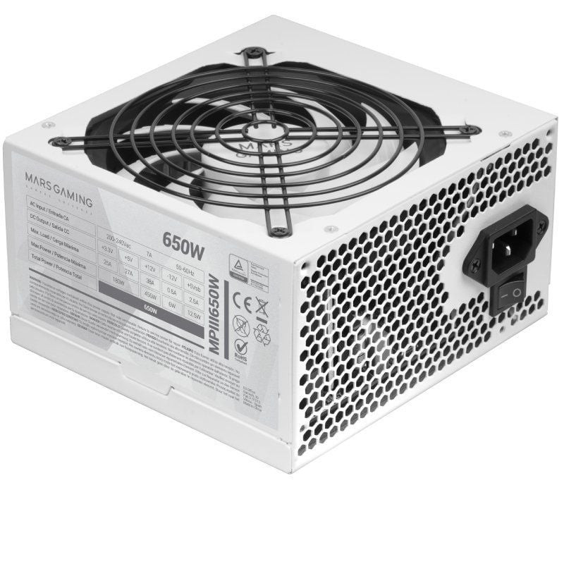 Fuente de alimentación mars gaming mpiii650w/ 650w/ ventilador 12cm Fuente de alimentación mars gaming mpiii650w/ 650w/ ventilador 12cm