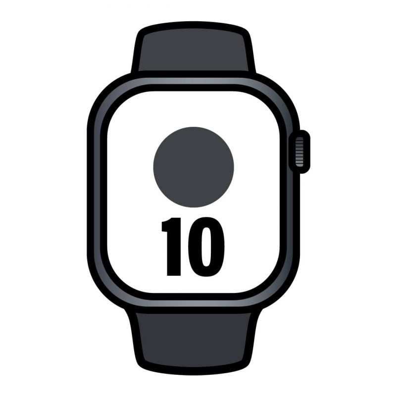 Apple watch series 10/ gps/ 42mm/ caja de aluminio negro azabache / correa deportiva negra s/m Apple watch series 10/ gps/ 42mm/ caja de aluminio negro azabache / correa deportiva negra s/m