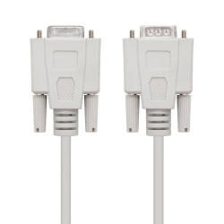 Cable serie null modem nanocable 10.14.0502/ db9 macho - db9 hembra/ 1.8m/ beige