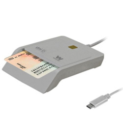 Lector de dni y tarjetas woxter pe26-198/ blanco/ usb 2.0