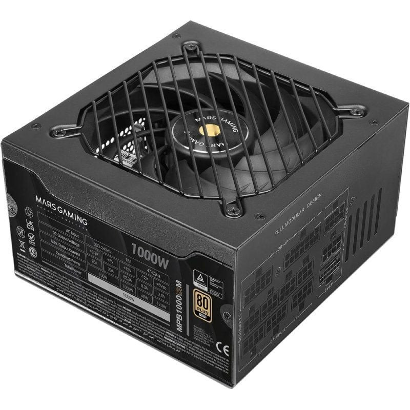 Fuente de alimentación mars gaming mpb1000sim/ 1000w/ ventilador 14cm/ 80 plus gold Fuente de alimentación mars gaming mpb1000sim/ 1000w/ ventilador 14cm/ 80 plus gold