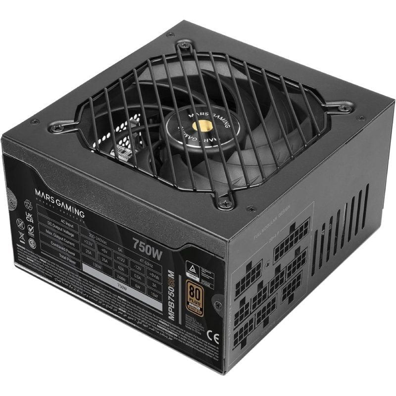 Fuente de alimentación mars gaming mpb750sim/ 750w/ ventilador 14cm/ 80 plus bronze Fuente de alimentación mars gaming mpb750sim/ 750w/ ventilador 14cm/ 80 plus bronze