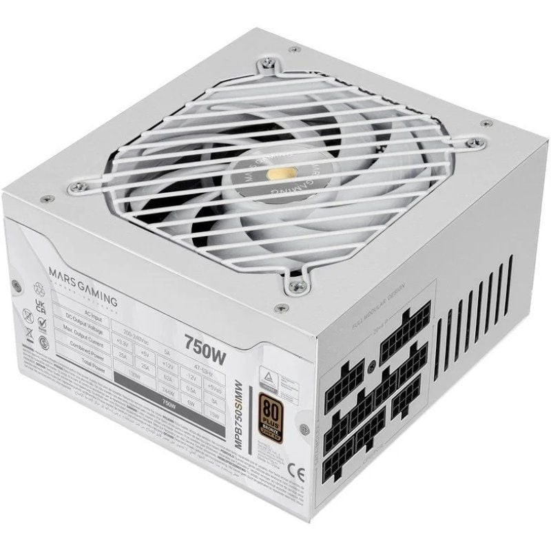Fuente de alimentación mars gaming mpb750sim/ 750w/ ventilador 14cm/ 80 plus bronze/ blanca Fuente de alimentación mars gaming mpb750sim/ 750w/ ventilador 14cm/ 80 plus bronze/ blanca