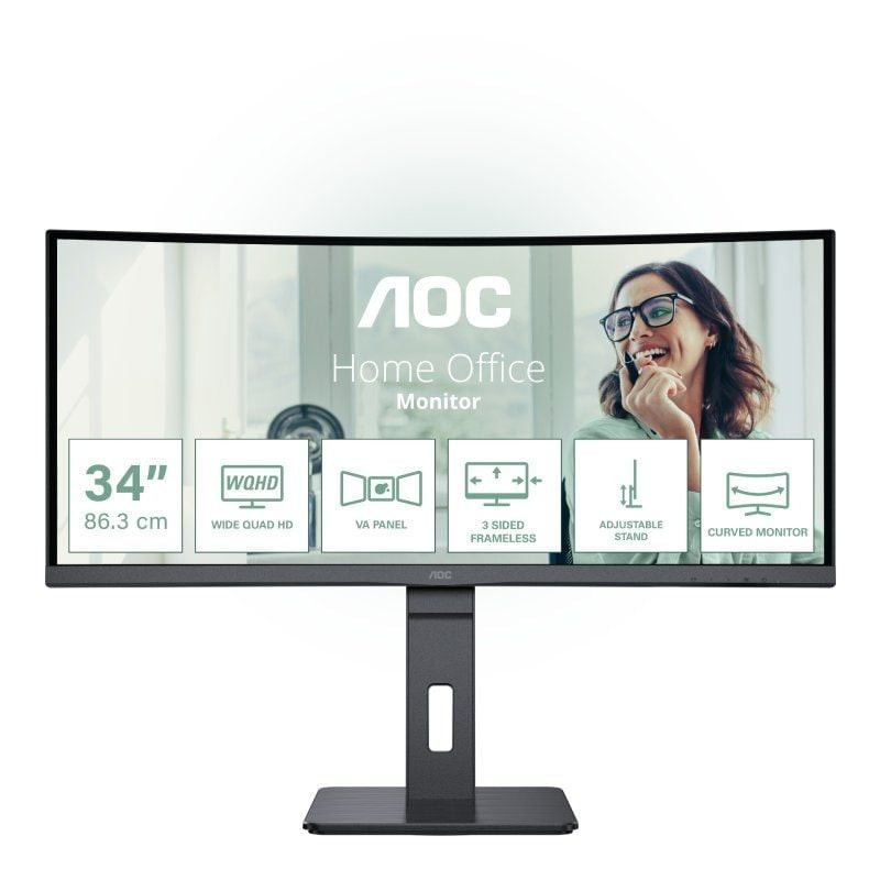 Monitor profesional curvo aoc cu34p3cv 34'/ wqhd/ multimedia/ regulable en altura/ negro Monitor profesional curvo aoc cu34p3cv 34'/ wqhd/ multimedia/ regulable en altura/ negro