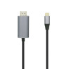 Cable conversor aisens a109-0393/ usb tipo-c macho - hdmi macho/ hasta 27w/ 1250mbps/ 1.8m/ negro