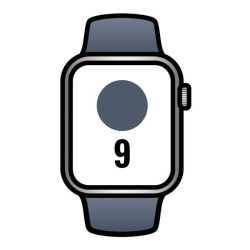 Apple watch series 9/ gps/ cellular/ 41mm/ caja de aluminio plata/ correa deportiva azul tempestad m/l