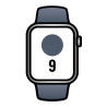Apple watch series 9/ gps/ cellular/ 41mm/ caja de aluminio plata/ correa deportiva azul tempestad m/l
