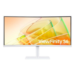 Monitor profesional ultraparonámico curvo samsung viewfinity s6 s34c650tau 34'/ uwqhd/ multimedia/ regulable en altura/ blanco