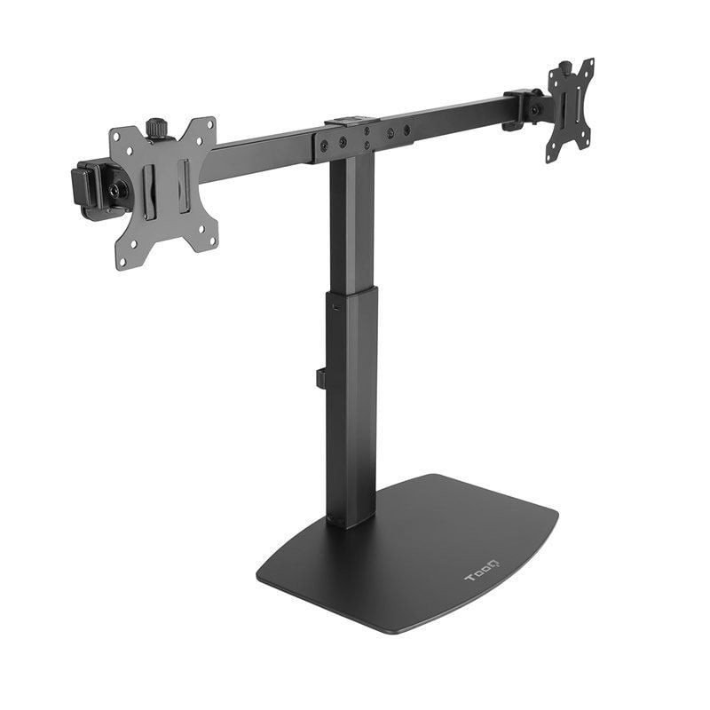 Soporte de sobremesa para 2 monitores tooq db1727tn-b/ giratorio/ inclinable/ hasta 6kg