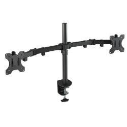 Soporte de mesa para 2 monitores tooq db1232tn-b/ giratorio/ inclinable/ hasta 8kg