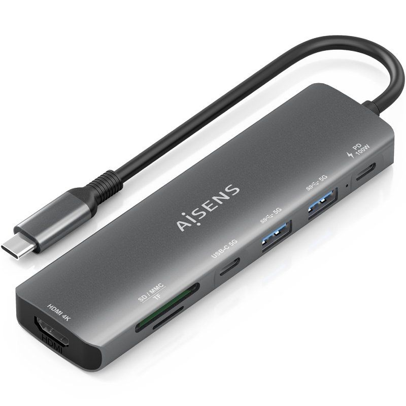 Docking usb tipo-c aisens asuc-7p026-gr/ 1xhdmi/ 2xusb/ 1xusb tipo-c / 1xusb tipo-c pd/ 1xlector tarjetas/ gris Docking usb tipo-c aisens asuc-7p026-gr/ 1xhdmi/ 2xusb/ 1xusb tipo-c / 1xusb tipo-c pd/ 1xlector tarjetas/ gris