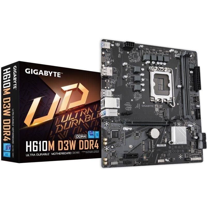Placa base gigabyte h610m d3w drr4 socket 1700/ micro atx