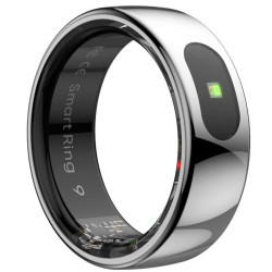 Anillo inteligente leotec kör ha talla 9/ ø19.1mm/ notificaciones/ frecuencia cardíaca/ plata