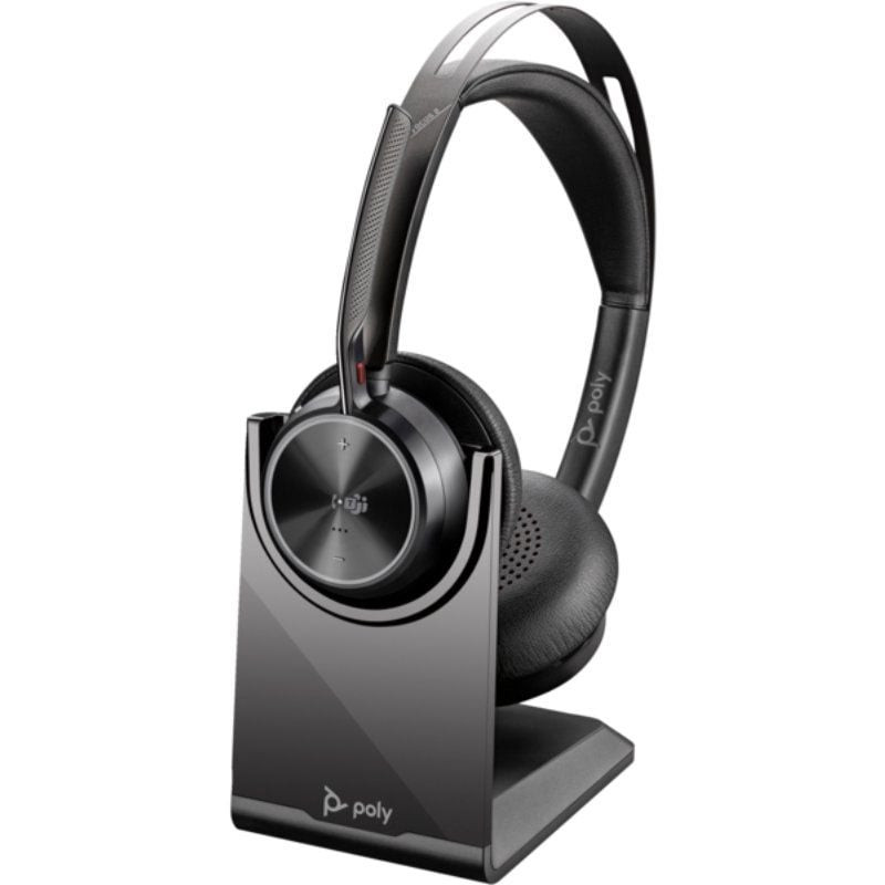 Auriculares inalámbricos poly voyager focus 2 microsoft teams + adaptador usb-c-a + soporte de carga/ con micrófono/ bluetooth/ Auriculares inalámbricos poly voyager focus 2 microsoft teams + adaptador usb-c-a + soporte de carga/ con micrófono/ bluetooth/