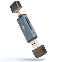 Lector de tarjetas externo tooq tqr-3001g/ usb 3.0 y usb tipo-c